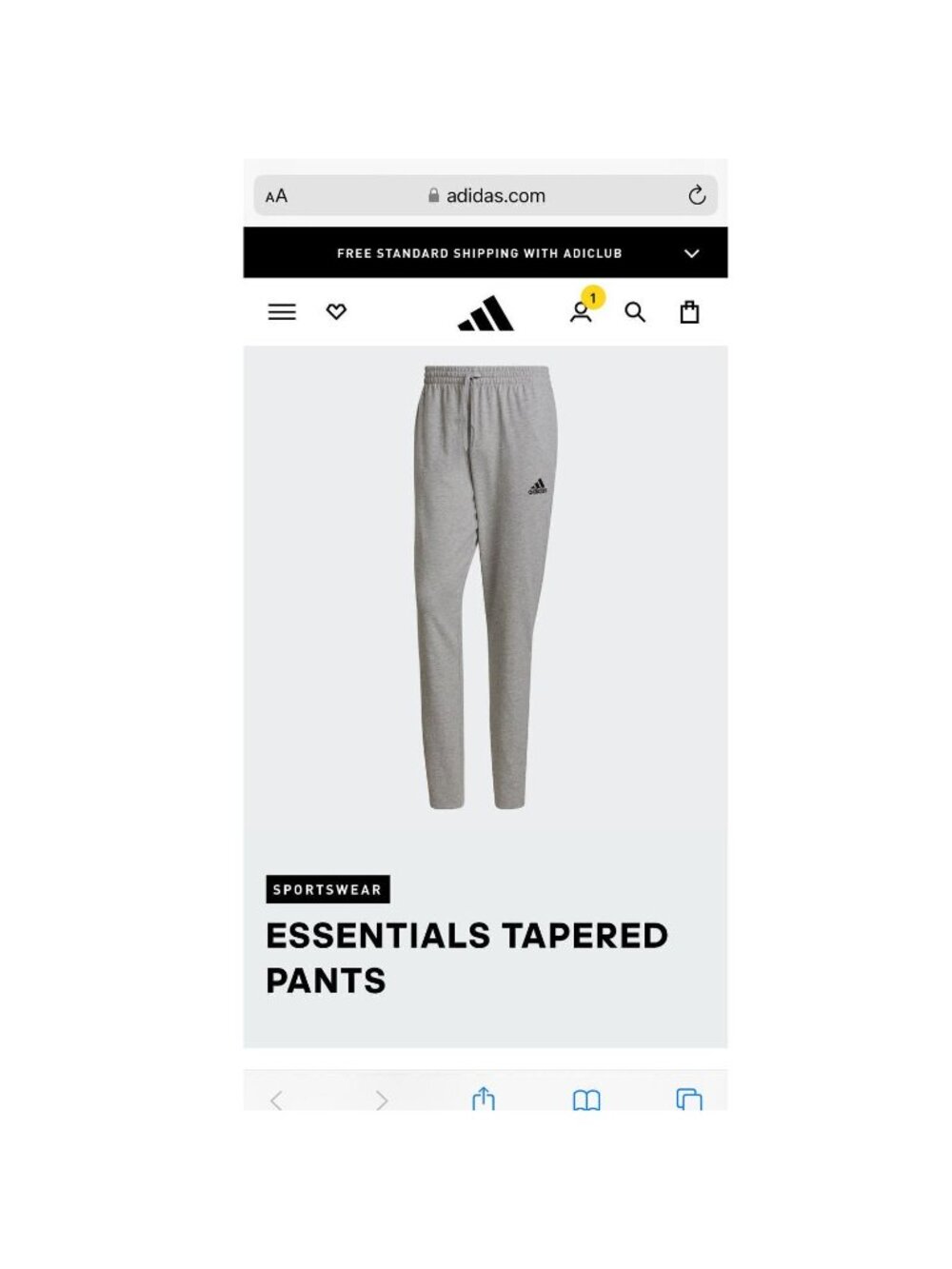 Adidas Mens Heather Gray Jersey tapered Pants Light Weight Size Large - Picture 11 of 14